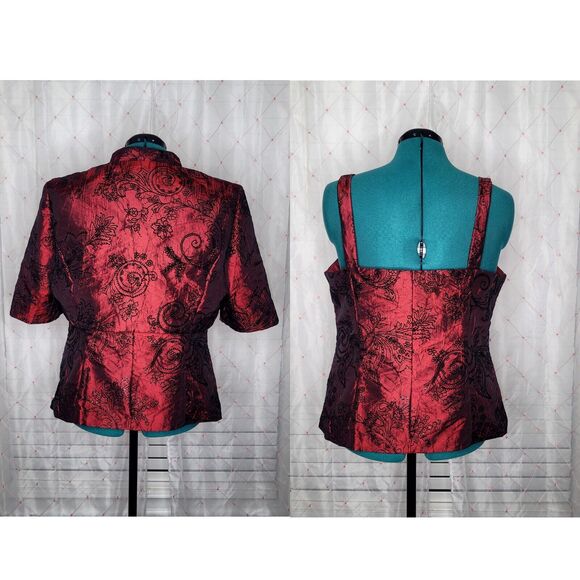 Vtg 90s Whimsical Whimsigoth Dark Romance Vampy Vampire Top Bolero Jacket‎ Sz 16 - Picture 3 of 7